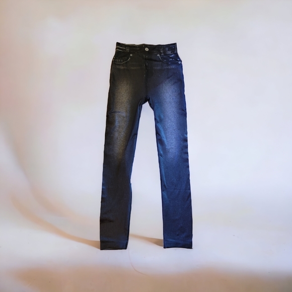 NWOT Black Denim Print Jeggings Size Small/Medium - Picture 5 of 7